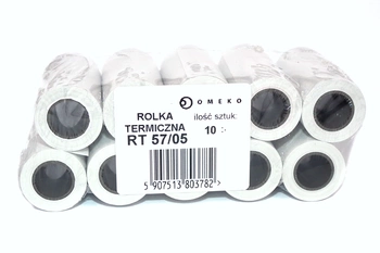 Rolki termiczne 57x05 do kasy fiskalnej 10 szt. 57mm / 5mb