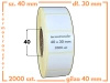 40x30 mm etykiety 2000 szt. gilza 40 samoprzylepne termotransferowe białe