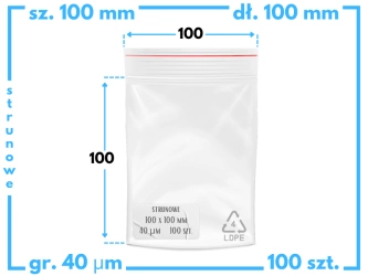 100x100 mm torebki strunowe 100 szt. woreczki (10x10 cm)
