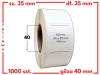 białe 35x35 mm etykiety FOLIOWE 1000 szt. gilza 40 mm termotransfer