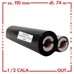 110x74 OUT kalka ŻYWICZNA taśma termotransferowa żywica 110 mm 74 m czarna