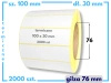 100x30 mm etykiety termiczne 2000 szt. gilza 76 samoprzylepne białe 100*30