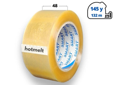 rolka hotmelt 48mm x 145yd (132m) smart BEZBARWNA taśma klejąca 48/145 pakowa 1 sztuka