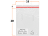 25x30 +5 cm worki foliowe z taśmą klejącą na odzież 250x300  +50 mm ldPE 100 szt 