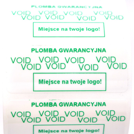 z_usl_nad_plom_ Plomby gwarancyjne VOID białe 45x18 nadruk ZIELONY