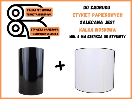 55x300 kalka WOSKOWA taśma termotransferowa wosk 55mm 300m OUT