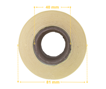 żółte 50x25 mm etykiety TERMOTRANSFEROWE samoprzylepne 1000 szt.