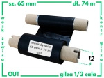 65x74 OUT kalka WOSKOWO-ŻYWICZNA taśma termotransferowa wosk żywica 65 mm 74 m czarna