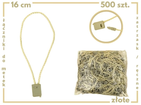 ZŁOTE 500 szt. łączniki do metek ręczne plomby odzieżowe GOLD