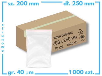 karton 200x250 mm torebki strunowe 100 szt. woreczki (20x25 cm)