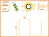 80x60 mm etykiety termotransferowe 2000 szt. gilza 76 samoprzylepne białe naklejki 80/60