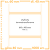 60x40 mm etykiety 1000 szt. gilza 40 samoprzylepne naklejki termotransferowe białe 60/40