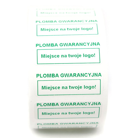z_usl_nad_plom_ Plomby gwarancyjne kruche białe 30x11 nadruk ZIELONY