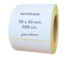 58x43 mm etykiety termiczne 500 szt. samoprzylepne białe 58*43