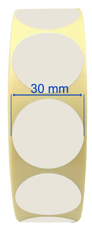 fi 30 mm etykiety termiczne 2000 szt okrągłe samoprzylepne białe