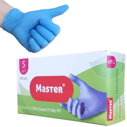 reka_ Rękawice Nitrylowe bezpudrowe S 100 szt. Master niebieskie