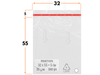 32x55 +5 cm worki foliowe z taśmą klejącą na odzież 320x550 +50 mm ldPE 100 szt 