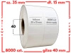 białe 35x15 mm etykiety FOLIOWE dwurzędowe 8000 szt. gilza 40 mm termotransfer