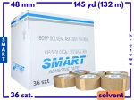 karton solvent 48mm x 145yd (132m) Smart BRĄZOWA taśma klejąca 48/145 pakowa 36 sztuk