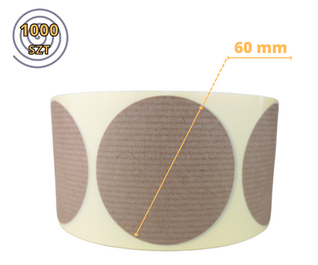 zx_ fi60 mm etykiety ekologiczne - naklejki EKO na papierze Kraft 1000