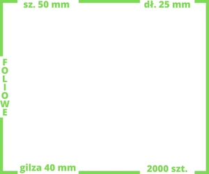 efolk_ srebrne 50x25 mm etykiety FOLIOWE tabliczki znamionowe PET 2000 szt.
