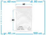 60x80 mm torebki strunowe 100 szt. woreczki (6x8 cm)
