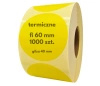 60 mm okrągłe etykiety termiczne 1000 szt. gilza 40 mm samoprzylepne żółte