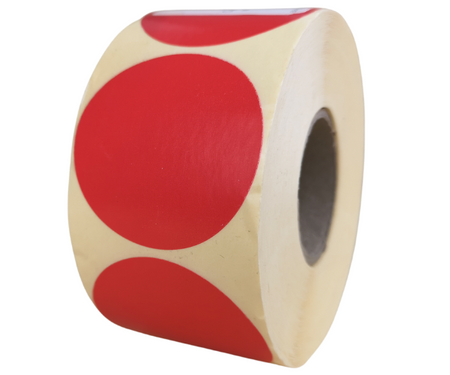 Czerwone etykiety papierowe fi 50 1000 szt 