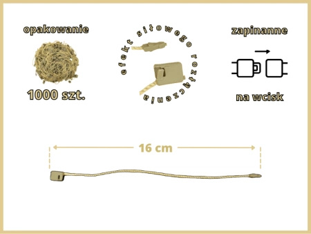 ZŁOTE 1000 szt. łączniki do metek ręczne plomby odzieżowe GOLD