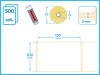 100x150 mm etykiety termiczne 500 szt. gilza 25 KAUCZUK samoprzylepne białe 100/150 żółty podkład