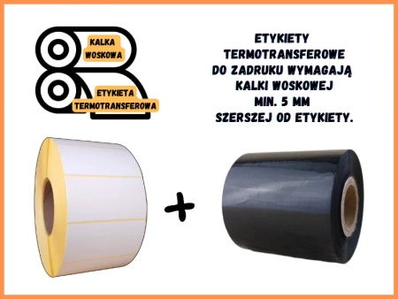 40x25 mm etykiety 2000 szt. gilza 40 samoprzylepne termotransferowe białe