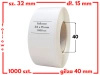 białe 32x15 mm etykiety FOLIOWE samoprzylepne 2000 szt gilza klej 40 akryl termotransferowe 