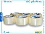 zgrzewka akryl 48mm x 100yd (91m) Smart BEZBARWNA taśma klejąca 48/100 pakowa 6 sztuk