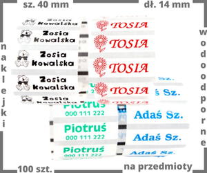Imienniki - Naklejki bezbarwne 40x14 mm - 25szt.