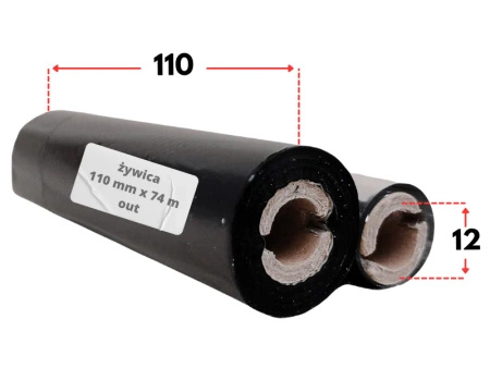 110x74 OUT kalka ŻYWICZNA taśma termotransferowa żywica 110 mm 74 m czarna