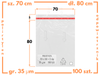 70x80 +5 cm worki foliowe z taśmą klejącą na odzież 700x800 +50 mm ldPE 100 szt 