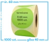60 mm okrągłe etykiety termiczne 1000 szt. gilza 40 mm samoprzylepne zielone