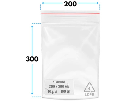 200x300 mm torebki strunowe 100 szt. woreczki (20x30 cm)