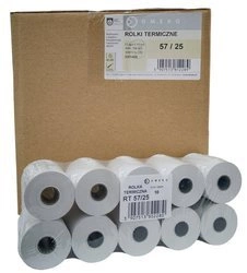 Karton rolek termicznych 57x25 do kas fiskalnych 120 szt. 57mm / 25mb