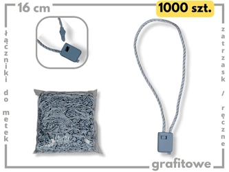 GRAFITOWE 1000 szt łączniki do metek ręczne plomby odzieżowe