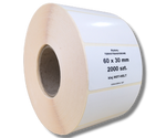 60x30 mm etykiety 2000 szt. gilza 40 samoprzylepne termotransferowe białe ROZBIEGÓWKA