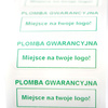 z_usl_nad_plom_ Plomby gwarancyjne kruche białe 30x11 nadruk ZIELONY
