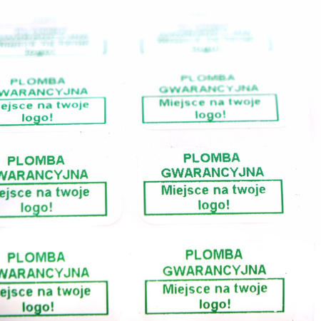 z_usl_nad_plom_ Plomby gwarancyjne kruche białe 20x10 nadruk ZIELONY