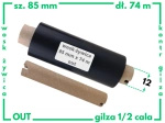 85x74 OUT kalka WOSKOWO-ŻYWICZNA taśma termotransferowa wosk żywica 85 mm 74 m czarna