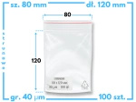 80x120 mm torebki strunowe 100 szt. woreczki (8x12 cm)