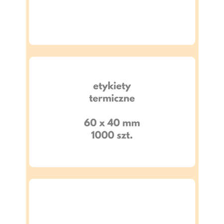 60x40 mm etykiety termiczne 1000 szt. samoprzylepne białe