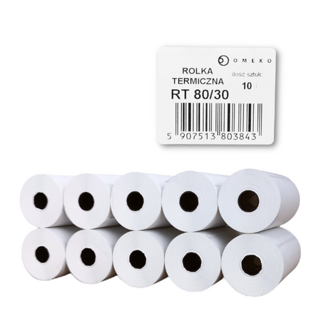 Rolki termiczne 80x30 do kasy fiskalnej 10 szt. 80mm / 30mb