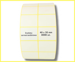 40x30 mm II rzędowe etykiety termotransferowe 8000 szt. gilza 76 samoprzylepne białe naklejki 40/30