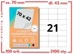 Etykiety 70x42 mm na arkuszach A4 - 2100 etykiet samoprzylepnych uniwersalnych do drukarek biurowych