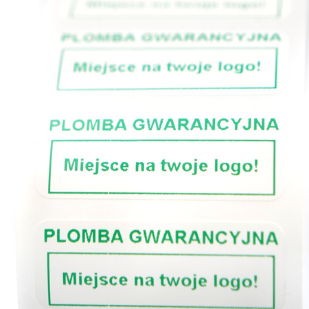 z_usl_nad_plom_ Plomby gwarancyjne kruche białe 30x11 nadruk ZIELONY